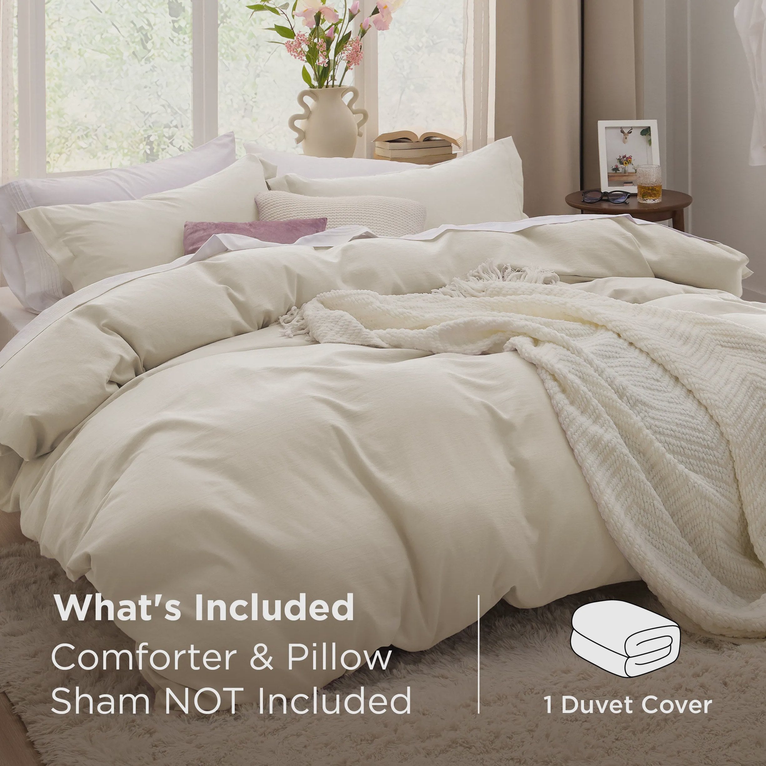 Prewashed Microfiber Duvet Cover with Cotton-Like Feel