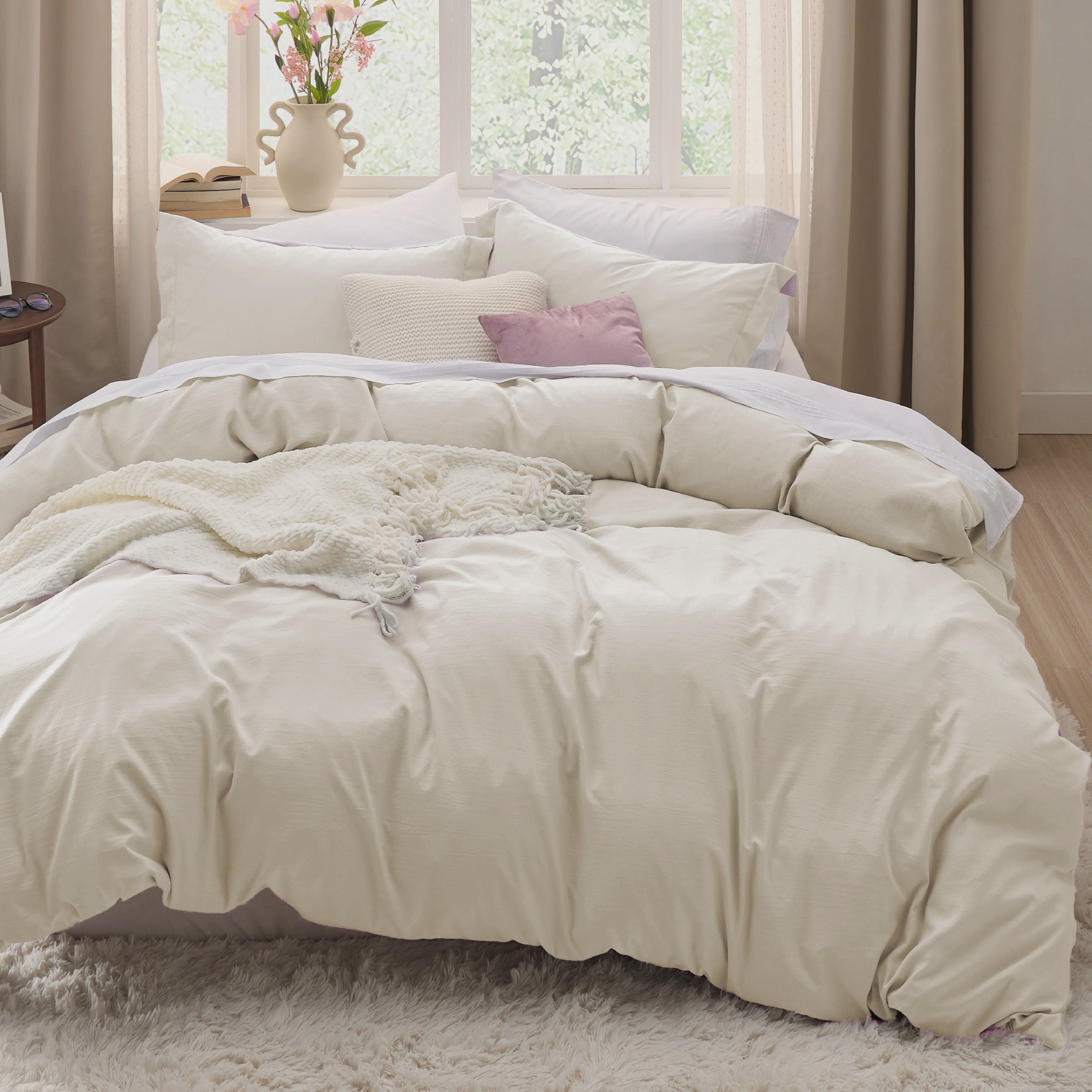 Prewashed Microfiber Duvet Cover with Cotton-Like Feel