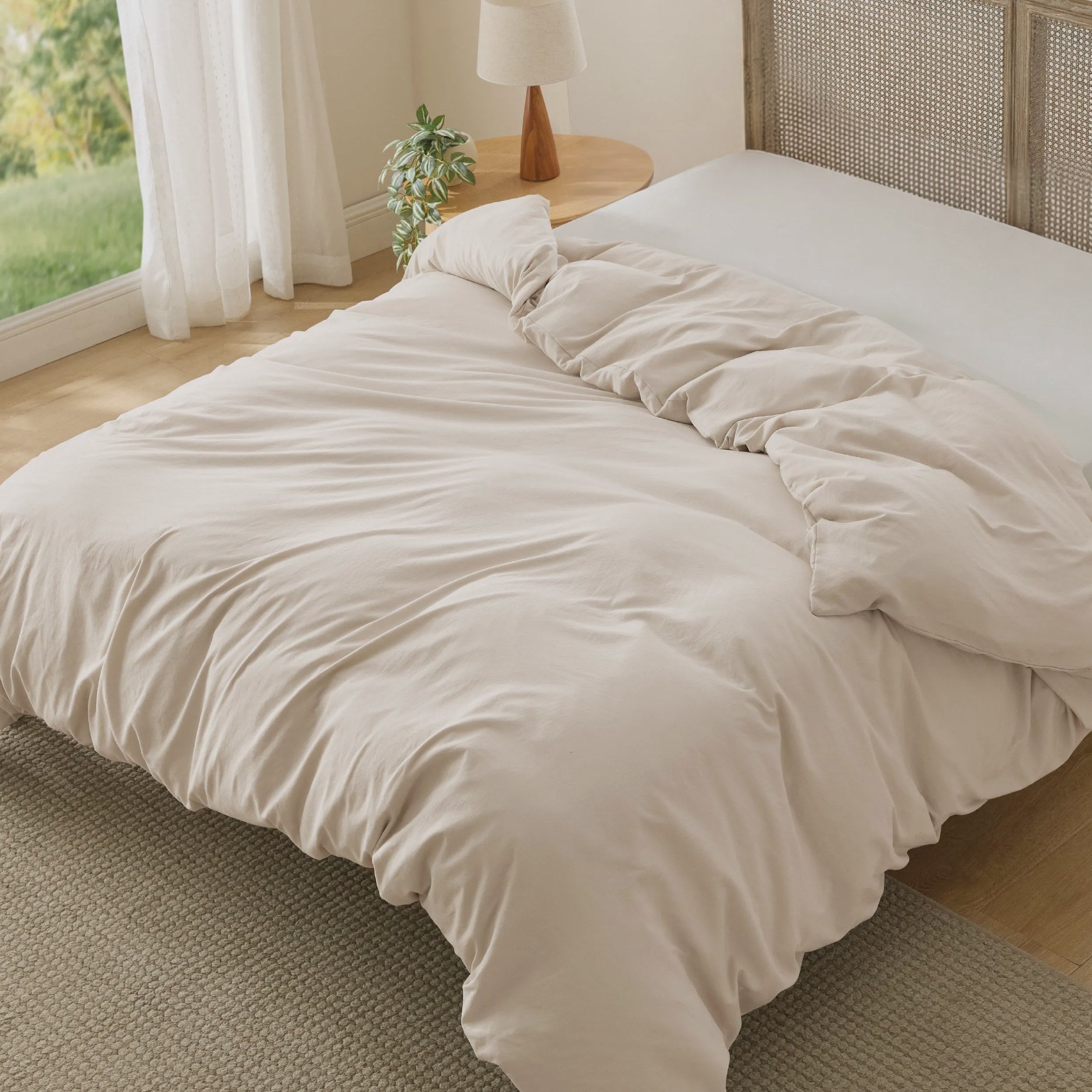 Prewashed Microfiber Duvet Cover with Cotton-Like Feel