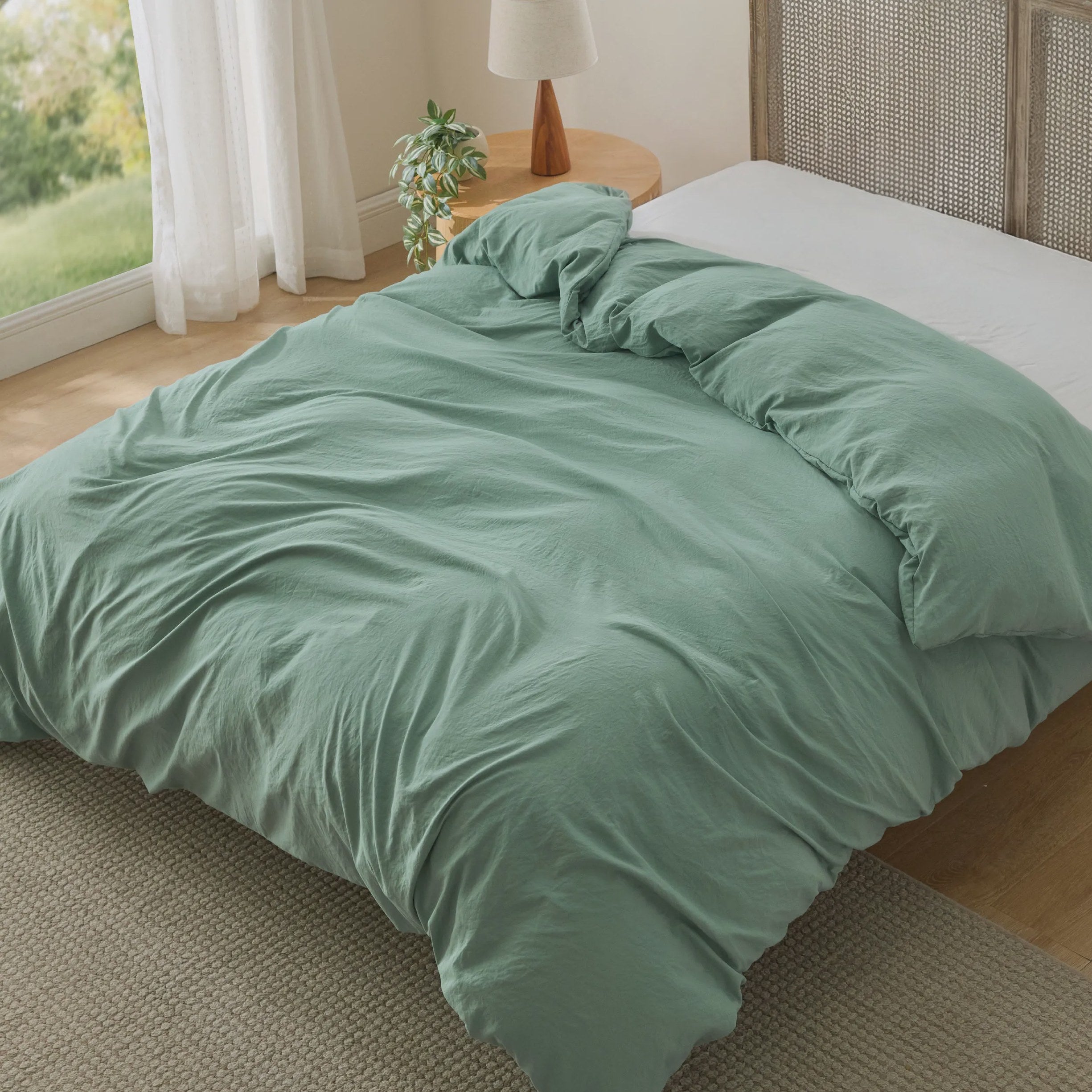 Prewashed Microfiber Duvet Cover with Cotton-Like Feel