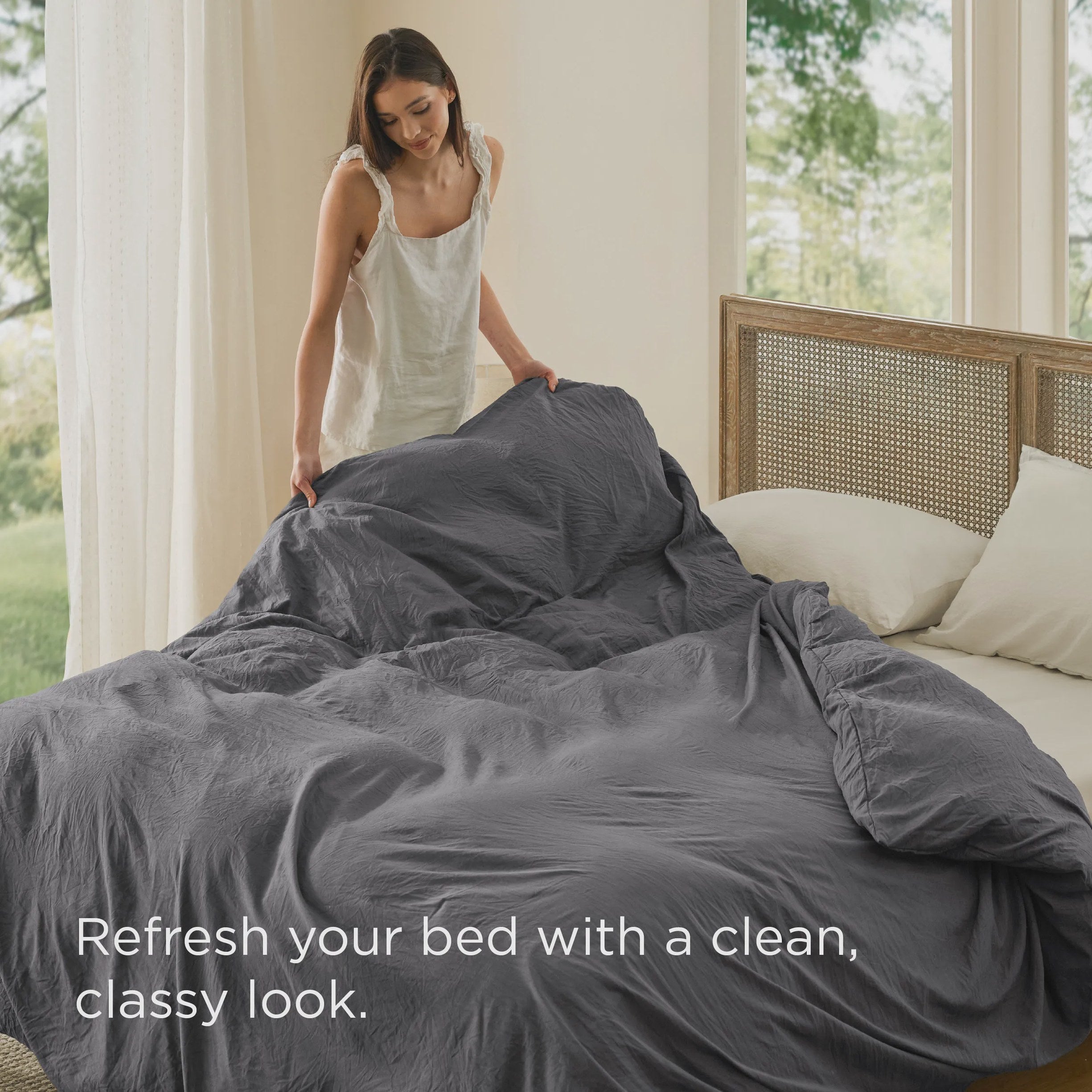 Prewashed Microfiber Duvet Cover with Cotton-Like Feel