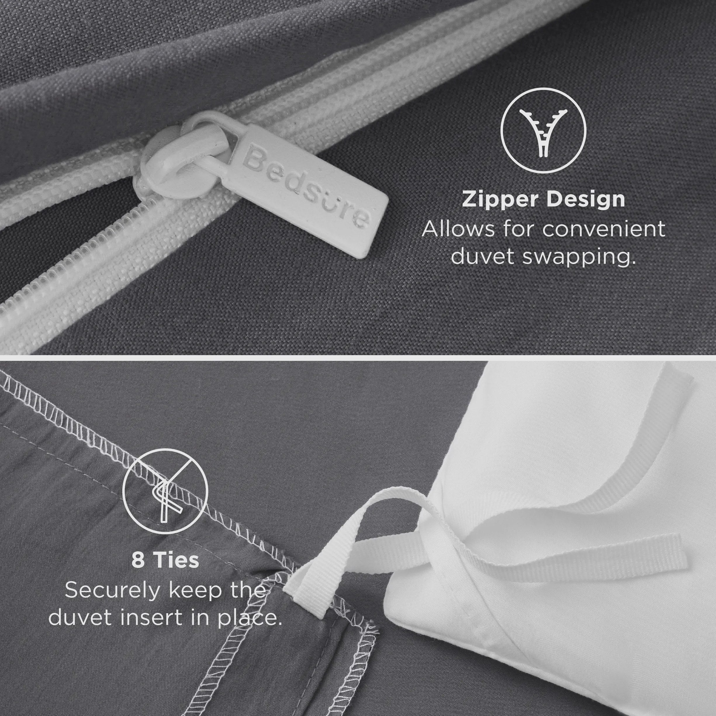 Prewashed Microfiber Duvet Cover with Cotton-Like Feel