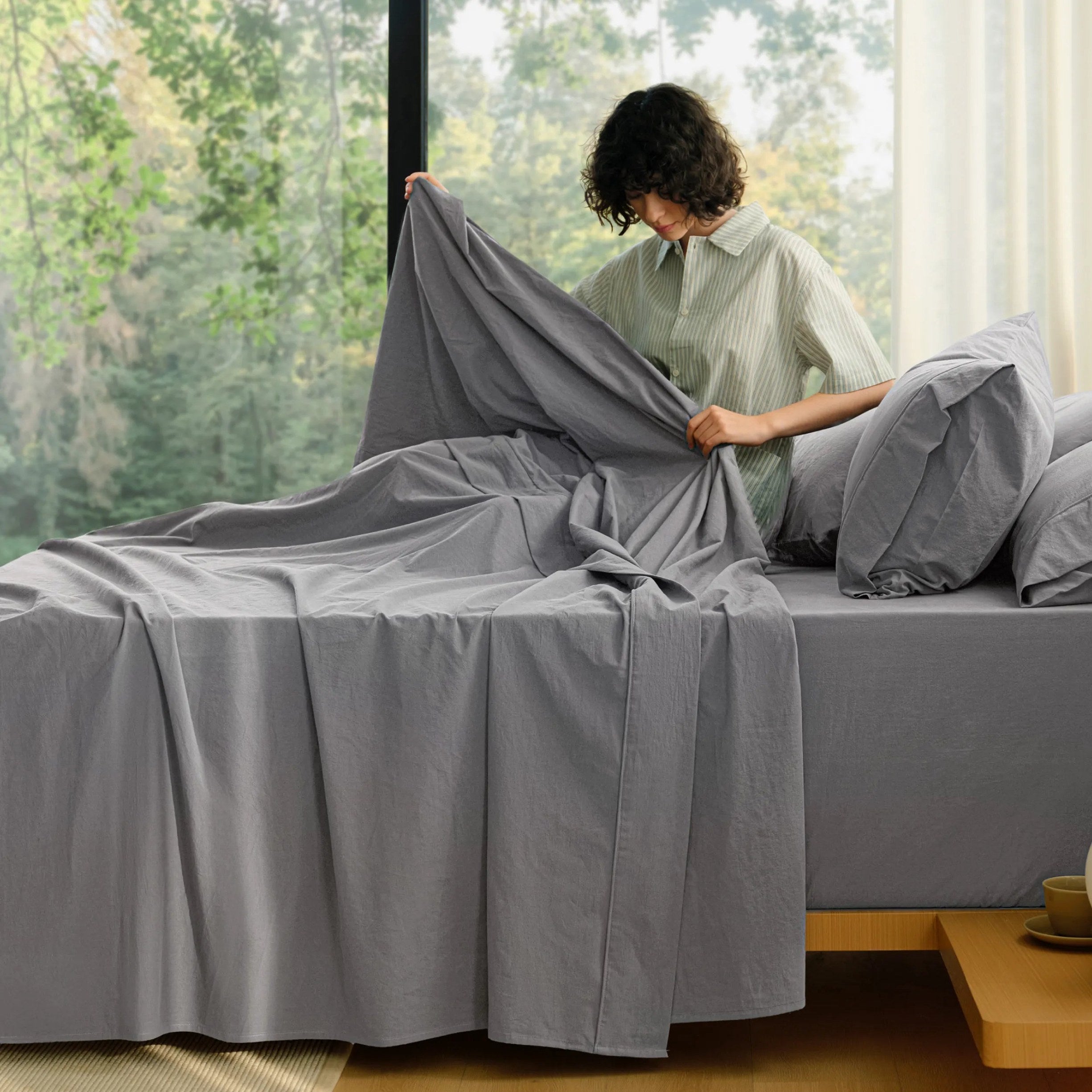 PureWoven™ 6-Piece Washed Cotton Sheet Set