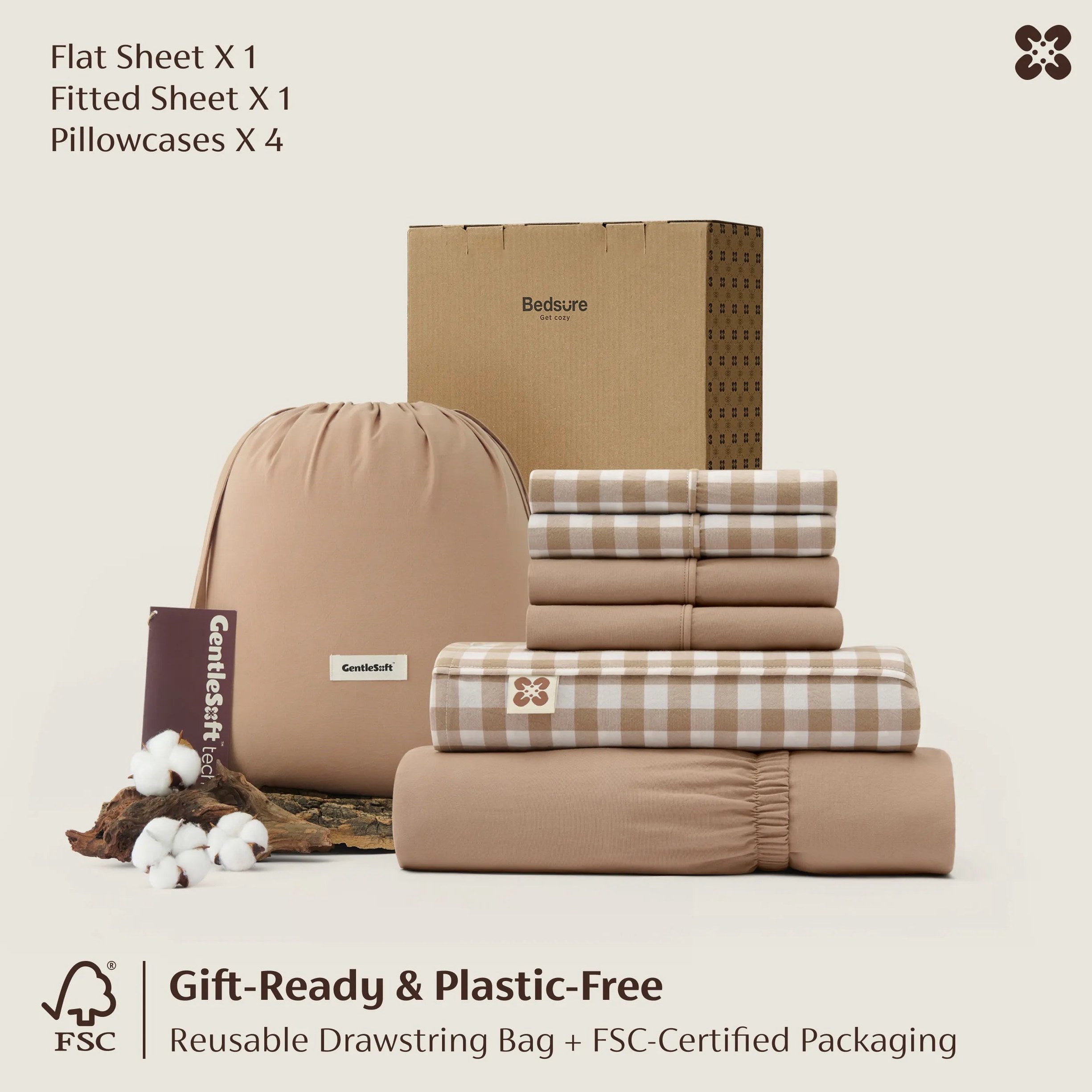 PureWoven™ 6-Piece Washed Cotton Sheet Set